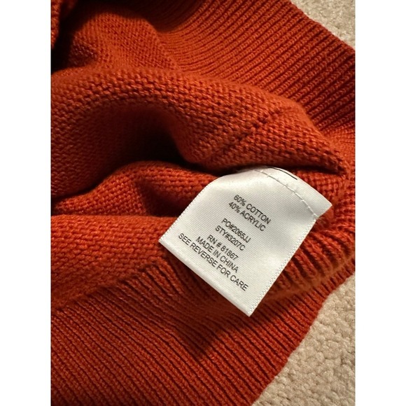 New Olivia Sky Women's Burnt Orange and Navy V Neck Cardigan with Pockets Size s - Picture 8 of 8